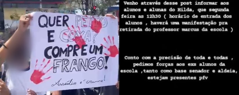 Vídeos: Alunas fazem manifestação e denunciam professor da escola estadual Hilda Tribuzy por assédio sexual