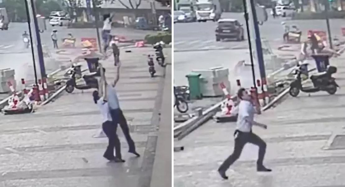 Vídeo: criança cai de sexto andar e é salva por homem que passava na rua