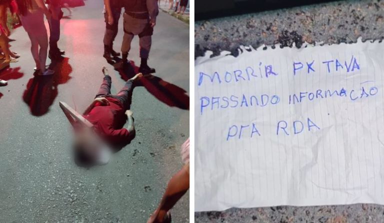 Vídeo: criminosos matam homem e deixam bilhete para ‘X9’ em Manaus
