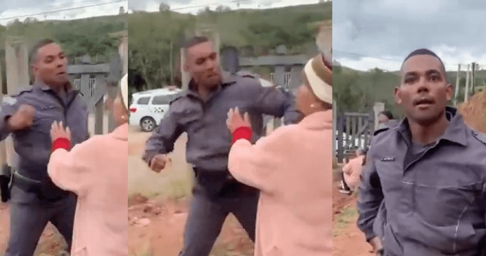 Policial militar é flagrado agredindo homem rendido e idosa de 70 anos; vídeo
