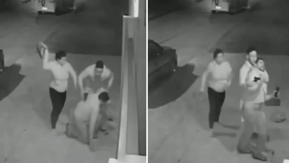 Vídeo: casal agride vizinho com cintadas e mata-leão após reclamação